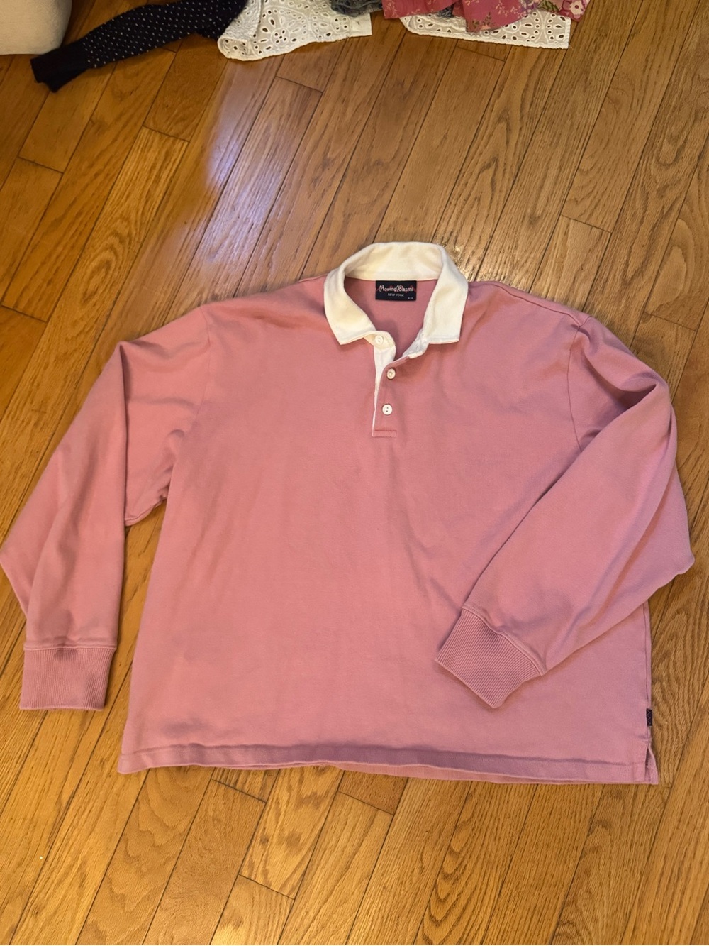 Rowing Blazers Men Long Sleeve Rugby Shirt XXL Pink Ivy League Preppy Collegiate